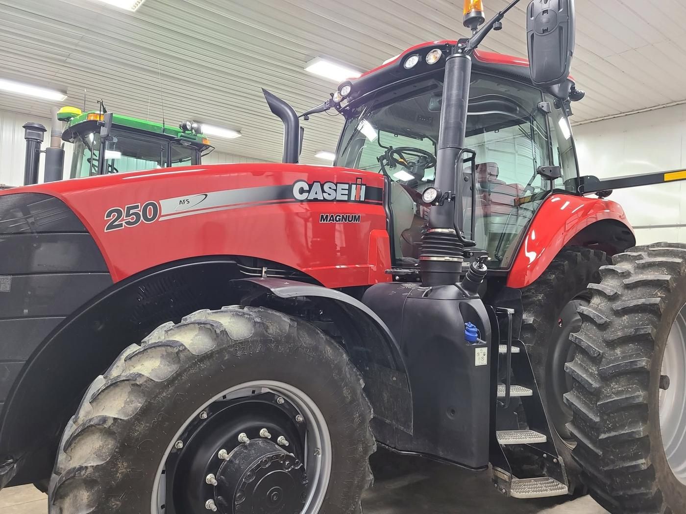 Case IH Magnum 250 tractor side view with polished red bodywork